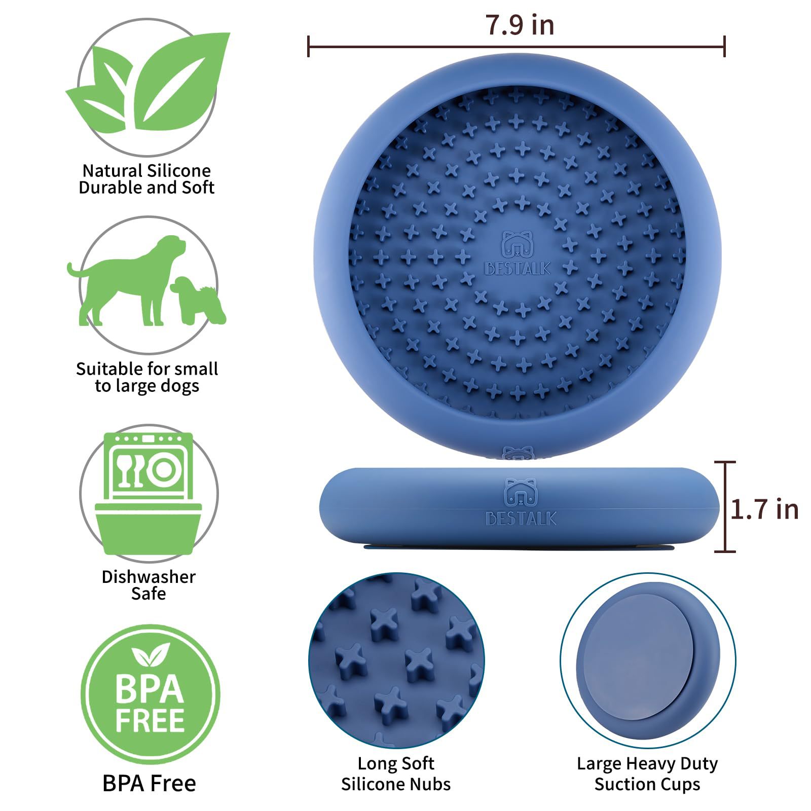 Round Pet Lick-and-Feed Slow Feeder Bowl
