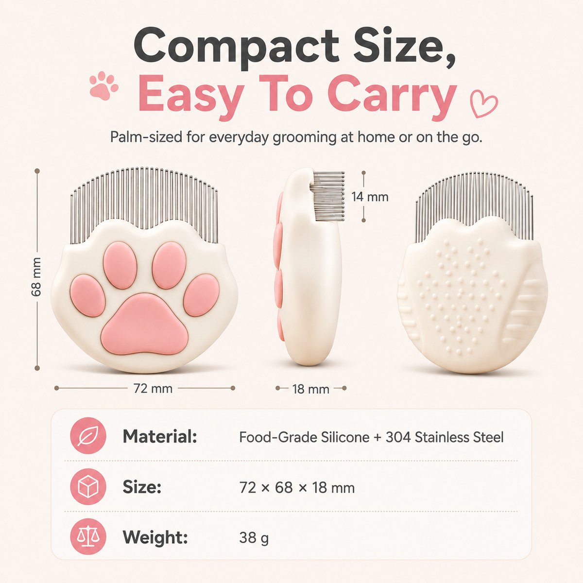 Pet Cat Paw Facial Comb 2