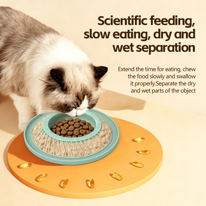 Dual-purpose Dry & Wet Food Lick Bowl with Strong Suction Cup for Cats & Dogs