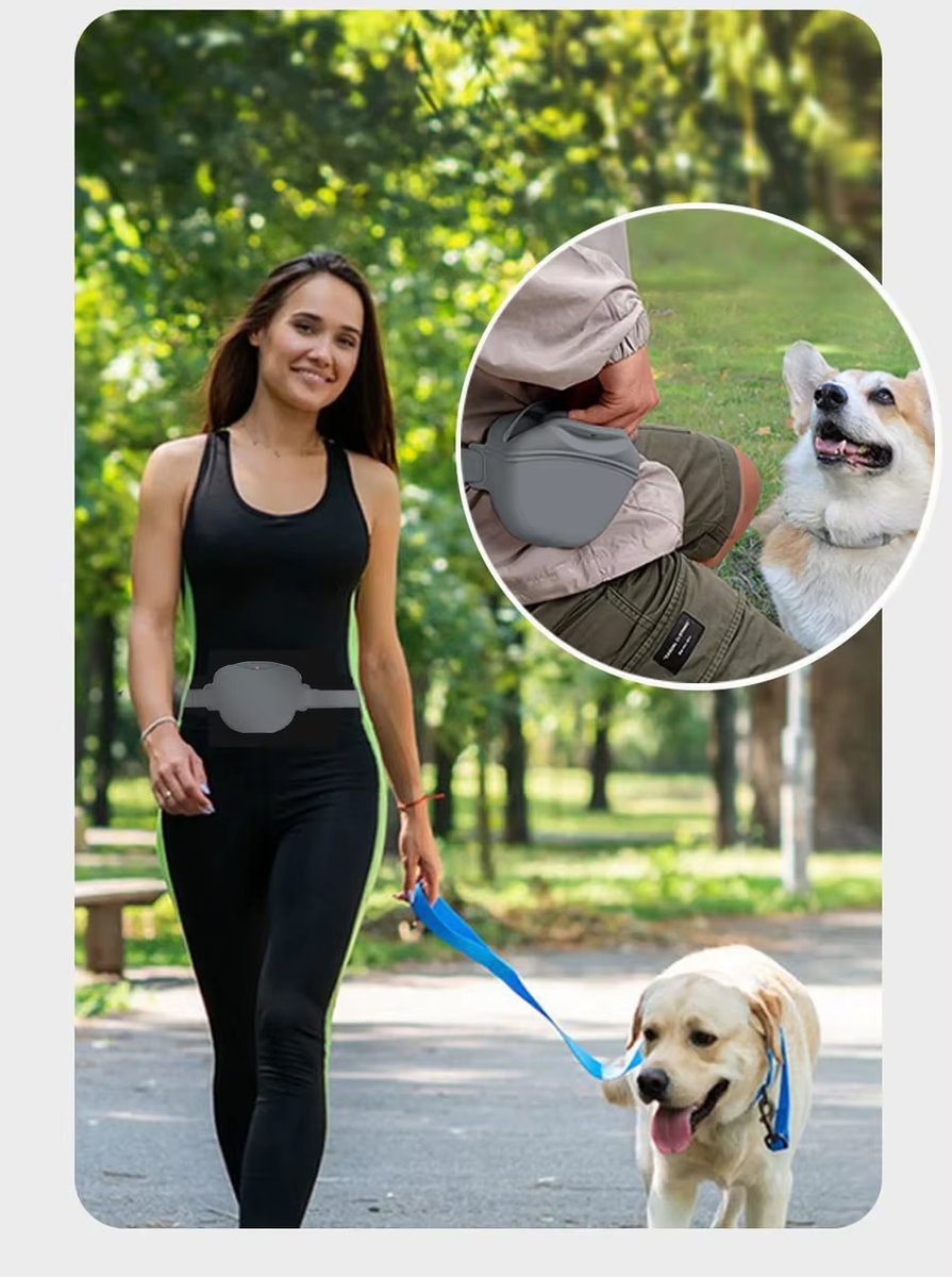 Silicone Pet Training Waist Bag with Adjustable Belt