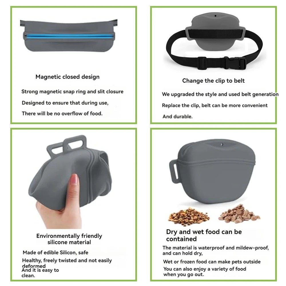 Silicone Pet Training Waist Bag with Adjustable Belt 2