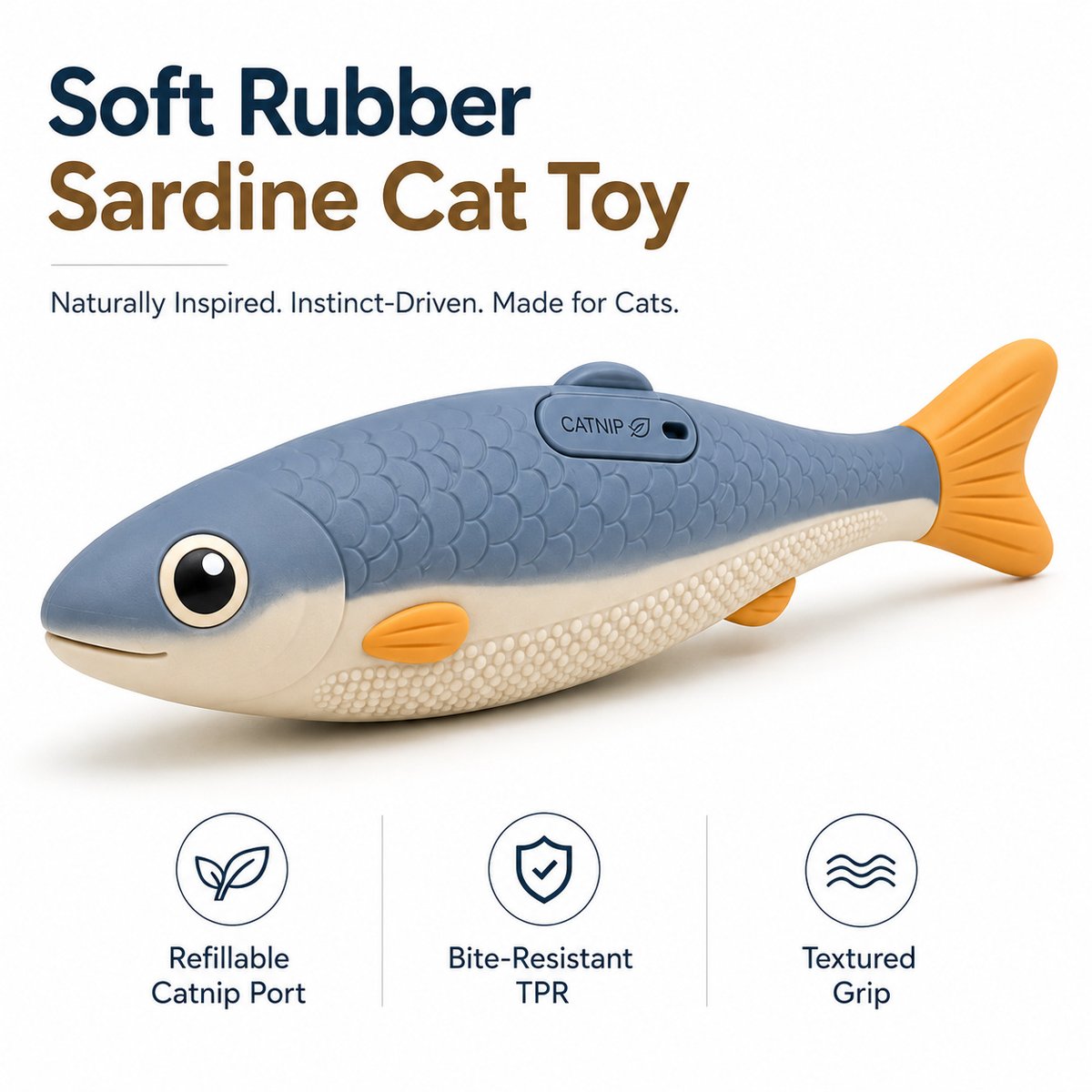 Refillable Catnip Sardine Cat Toy