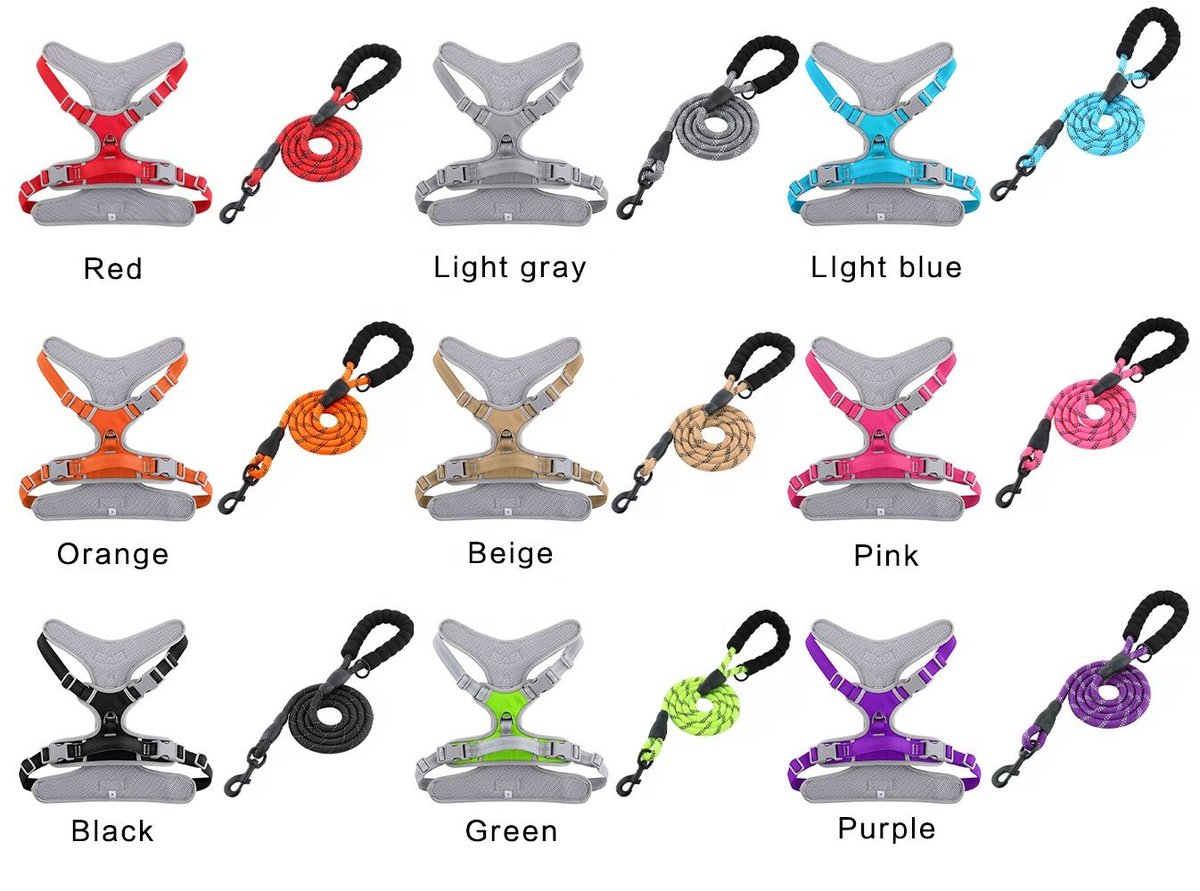 Oxford Mesh Padded Pet Harness for Small Medium Large Dogs 3