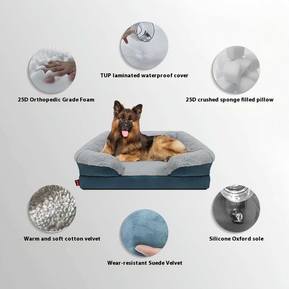 Orthopedic Dog Bed with Bolster 2